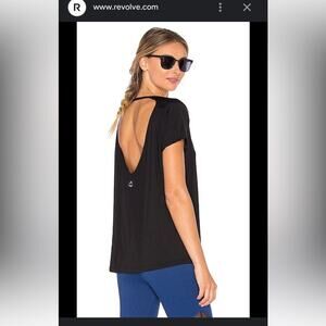 Beyond Yoga x Revolve Sleek Stripe Cut out top in black oversized L